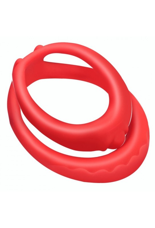 Double Cockring Silicone Soft Duo 40mm Rouge 