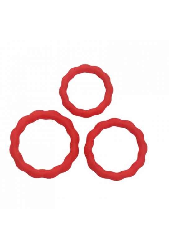 Lot de 3 Cockrings Tortick Rouges 