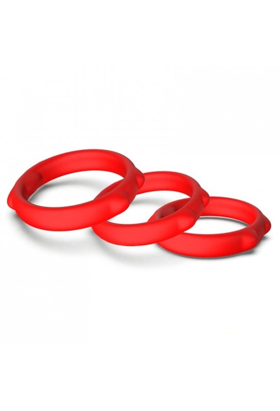 Lot de 3 Cockrings Caty Rings Rouges 