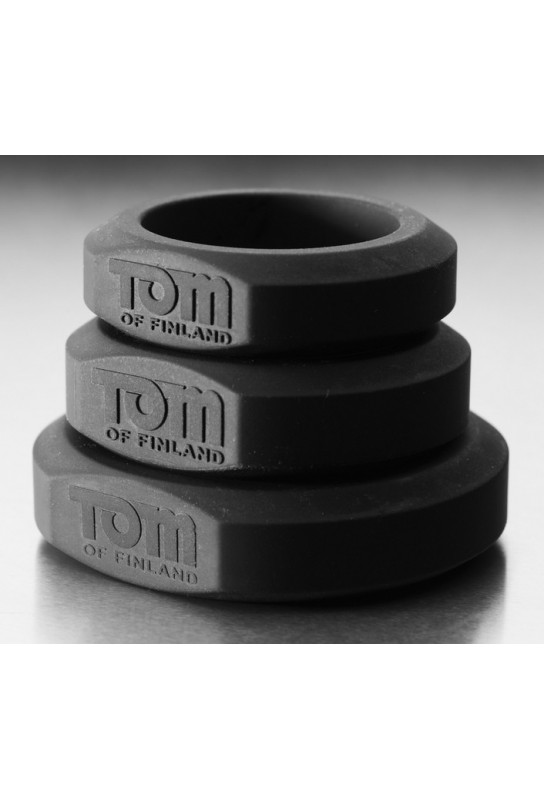 Lot de 3 Cockrings Tom Of Finland Noirs 