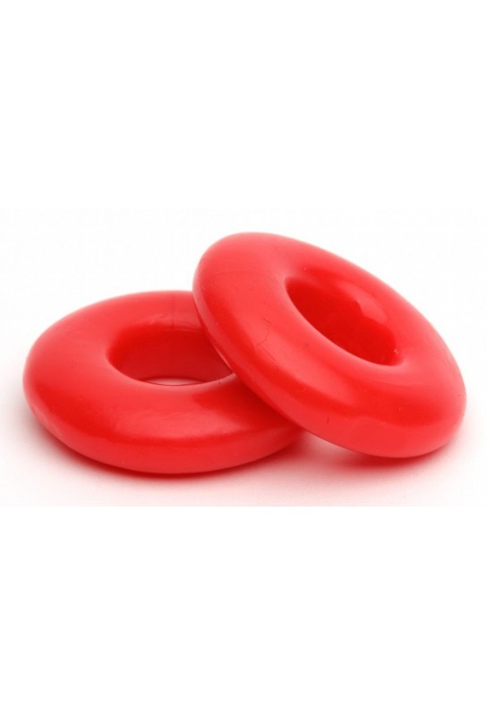Lot de 2 Cockrings souples Stacker 20 mm Rouges 