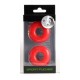 Lot de 2 Cockrings souples Stacker 20 mm Rouges 