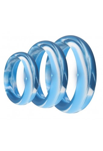 Pack 3 Cockrings Silimix Bleus 