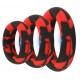 Pack 3 Cockrings Silimix Rouge-Noir 