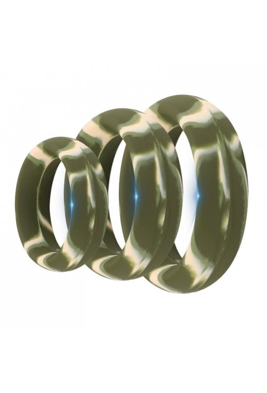 Pack 3 Cockrings Silimix Vert Army 