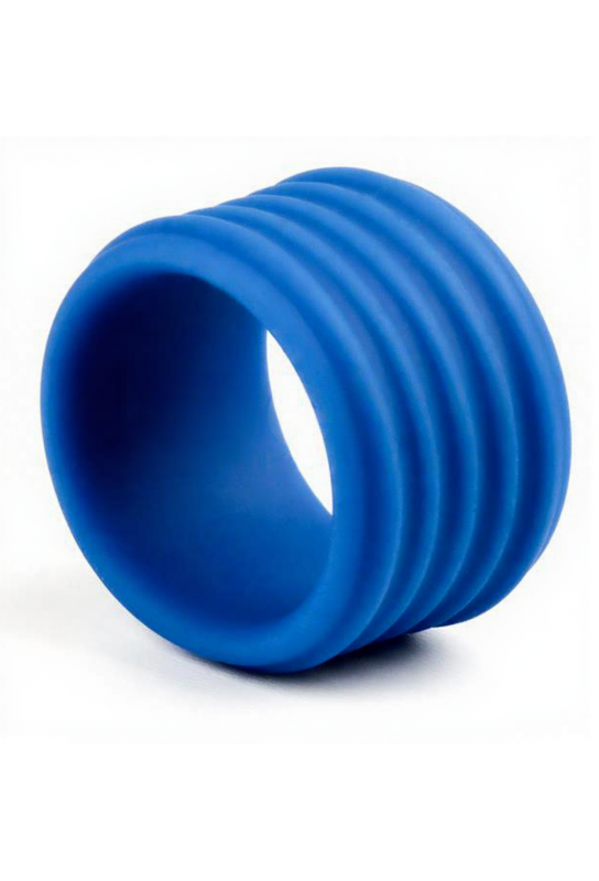 Cockring Deep Rib Grip 35 mm Bleu 