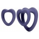 Lot de 2 Cockrings Coeur Silicone Purple Storm Diamètre 35mm 