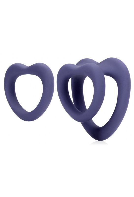 Lot de 2 Cockrings Coeur Silicone Purple Storm Diamètre 35mm 