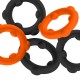 Lot de 5 Cockrings Spinner 25 mm Noir-Orange 