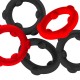 Lot de 5 Cockrings Spinner 25 mm Noir-Rouge 