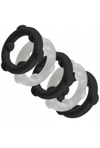 Lot de 5 Cockrings Spinner 25 mm Noir-Blanc 