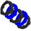 Lot de 5 Cockrings Spinner 25 mm Noir-Bleu