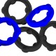 Lot de 5 Cockrings Spinner 25 mm Noir-Bleu 