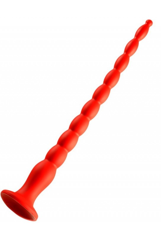 Gode long Stretch Worm N°2 - 40 x 4cm Rouge 