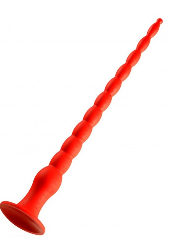 Gode long Stretch Worm N°4 - 50 x 5.2cm Rouge 