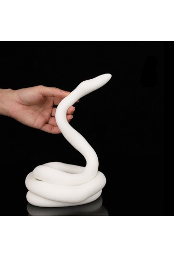 Gode long Ultra Snake 120 x 2.7cm Blanc 