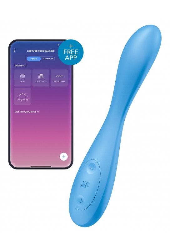 Vibro connecté G-SPOT FLEX 4+ Satisfyer 20cm Bleu 
