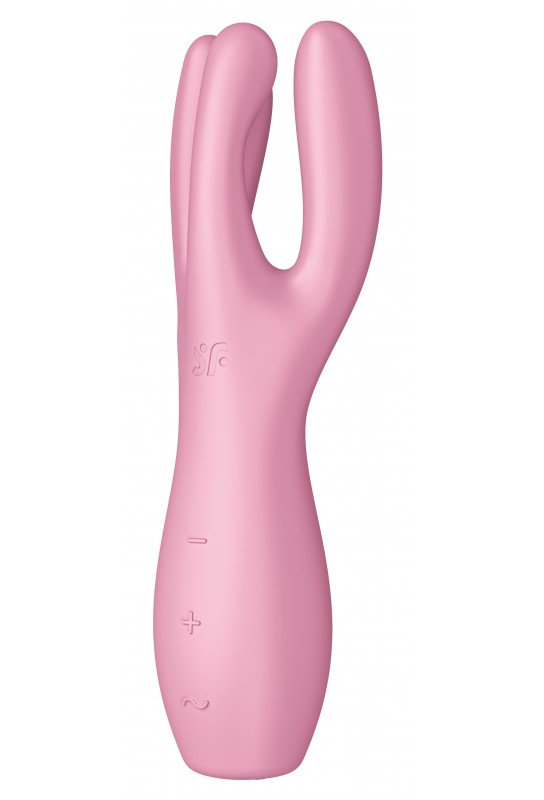 Stimulateur de clitoris Threesome 3 Satisfyer 14cm Rose 