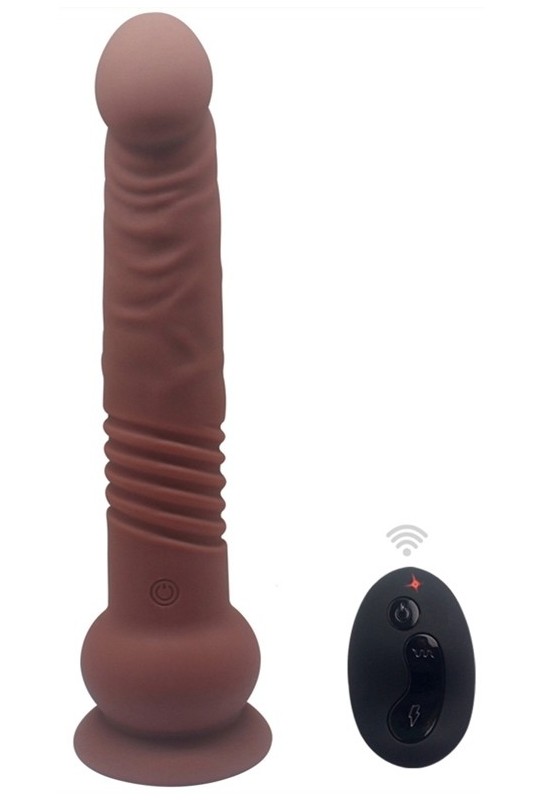 Gode vibrant The Commander 19 x 3.7cm Marron 