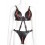 Ensemble Ouvert 2 Pièces Leathcrossed Noir et Rouge