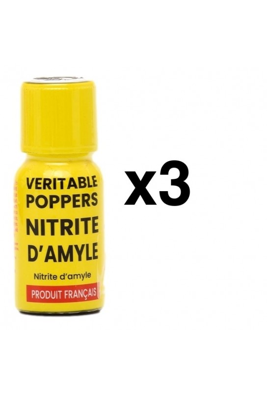 Veritable Poppers Nitrite d'Amyle 15ml x3 