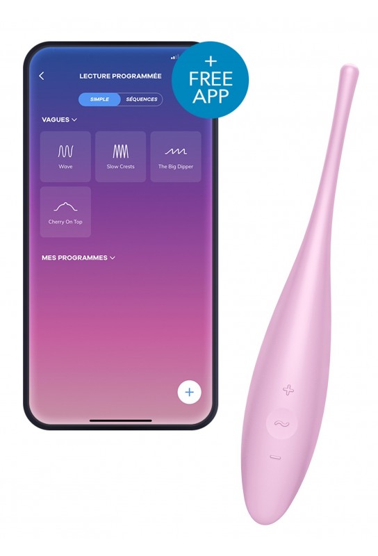 Stimulateur connecté Twirling Joy Satisfyer 17cm Rose 