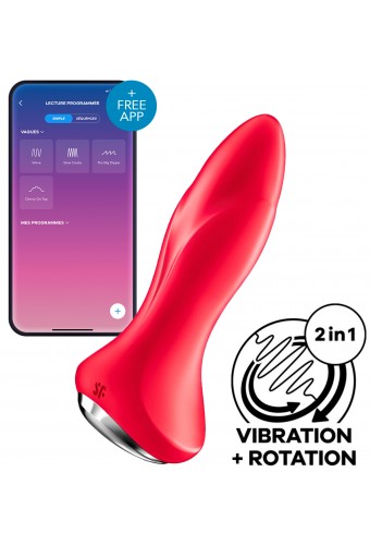 Plug vibrant connecté Rotator 1 Satisfyer 10 x 4cm Rouge 