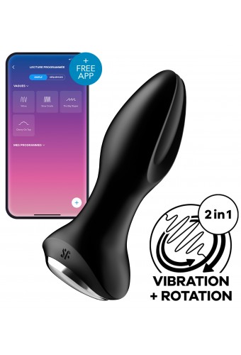 Plug vibrant connecté Rotator 2 Satisfyer 10 x 4cm Noir 
