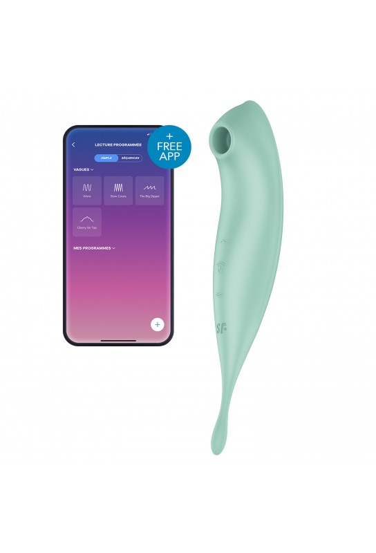 Stimulateur à clitoris connecté Twirling Pro Satisfyer Vert 