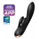 Vibro Rabbit connecté Double Flex Satisfyer 20cm Noir 