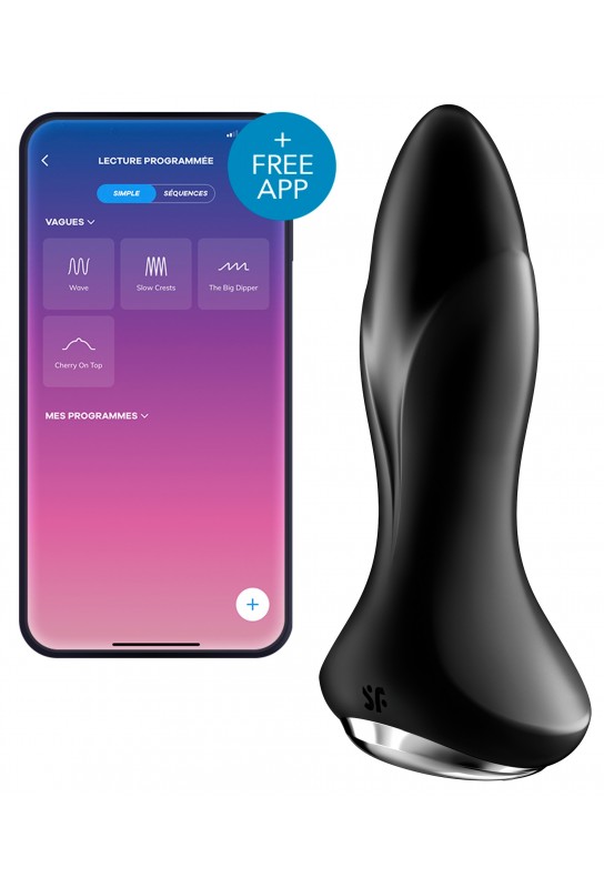 Plug vibrant connecté Rotator Plug Satisfyer 10 x 4cm Noir 
