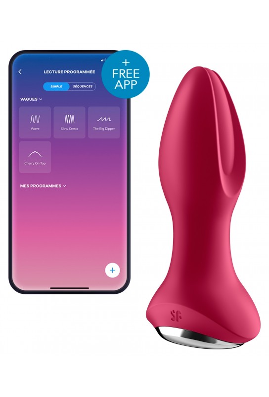 Plug vibrant connecté Rotator Plug Satisfyer 10 x 4cm Fuchsia 