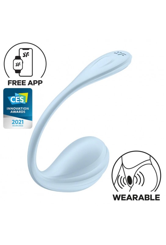 Vibromasseur Connecté Point G Smooth Petal 8.5 x 3.8cm Bleu Clair 