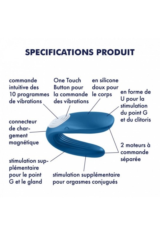 Vibro Partner Whale 6 x 2.3 cm Bleu 