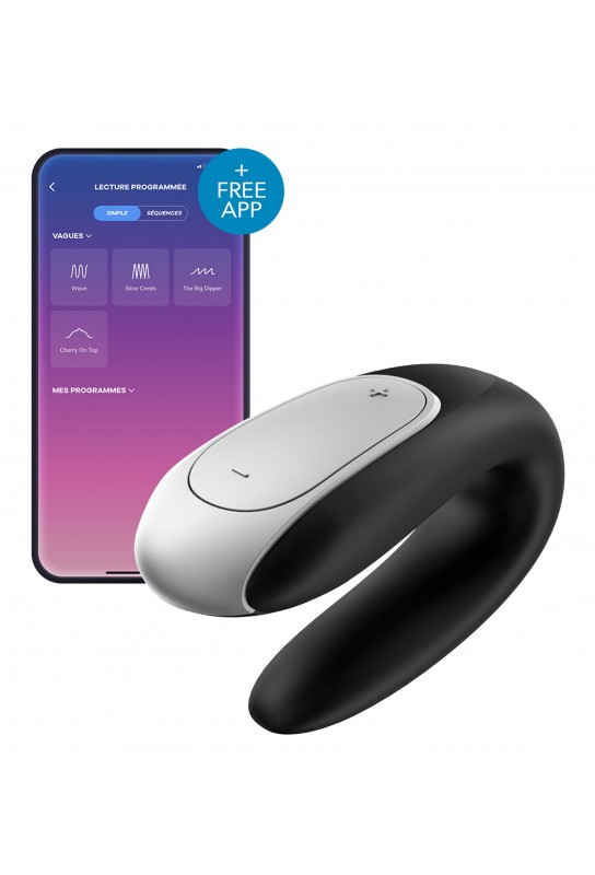 Double stimulateur connecté Double Fun Satisfyer Noir 