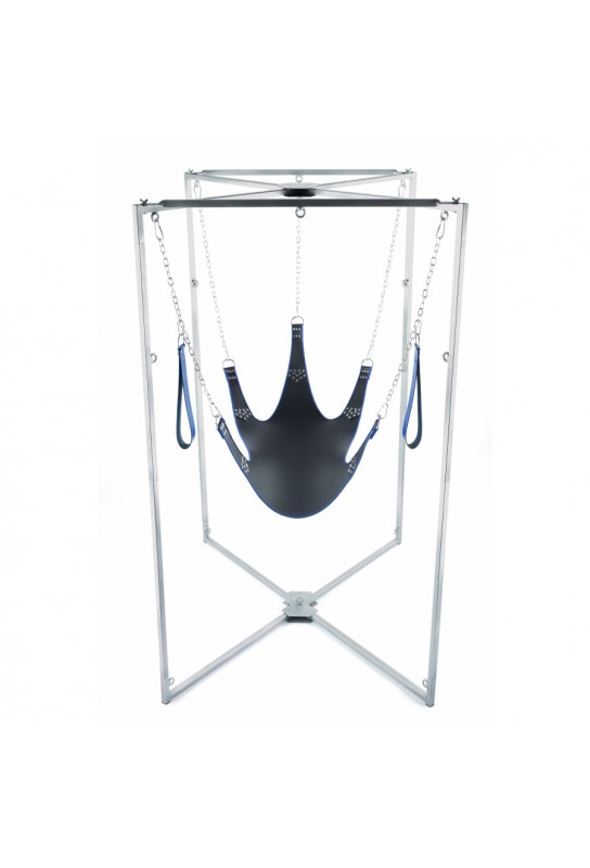 Kit Sling Cuir 5 Points Noir-Bleu Armature Grise