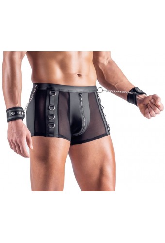 Boxer Bottomless avec Menottes Arescio Noir 
