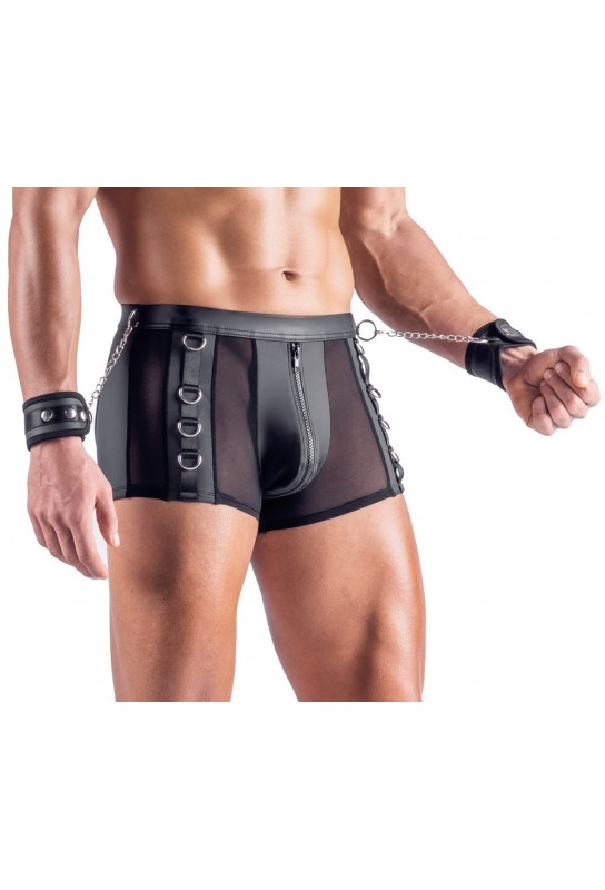 Boxer Bottomless avec Menottes Arescio Noir 
