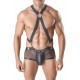 Harnais Axel 3 - Harnais BDSM pour homme en tissu élastique noir